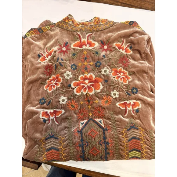 Johnny Was Maeve Velvet Embroidered Kimono